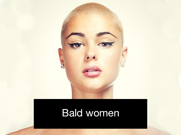 stefania ferrario short hair - Bald women