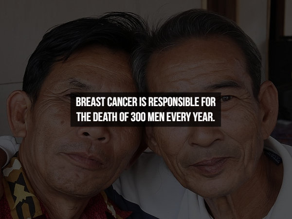 smile - Breast Cancer Is Responsible For The Death Of 300 Men Every Year.