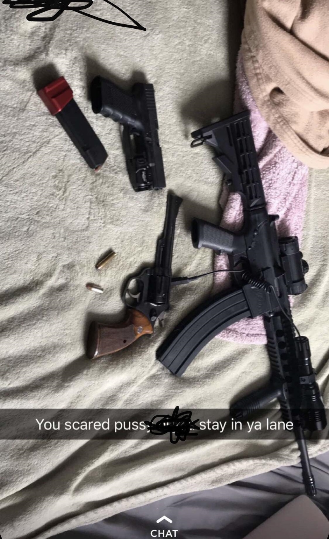 firearm - You scared puss stay in ya lane Chat