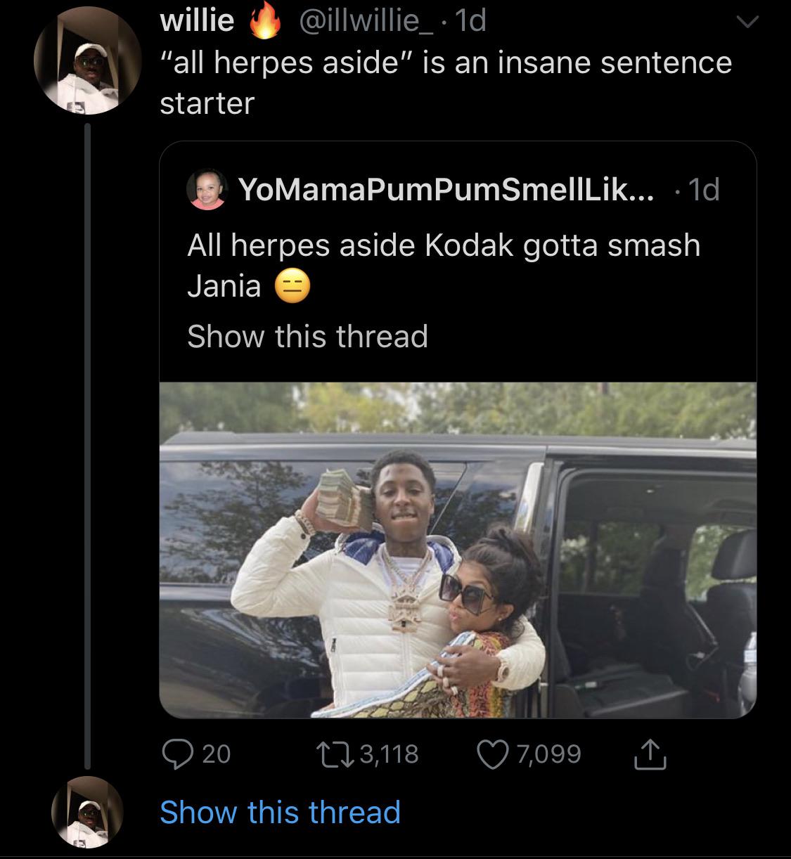 twitter post about herpes