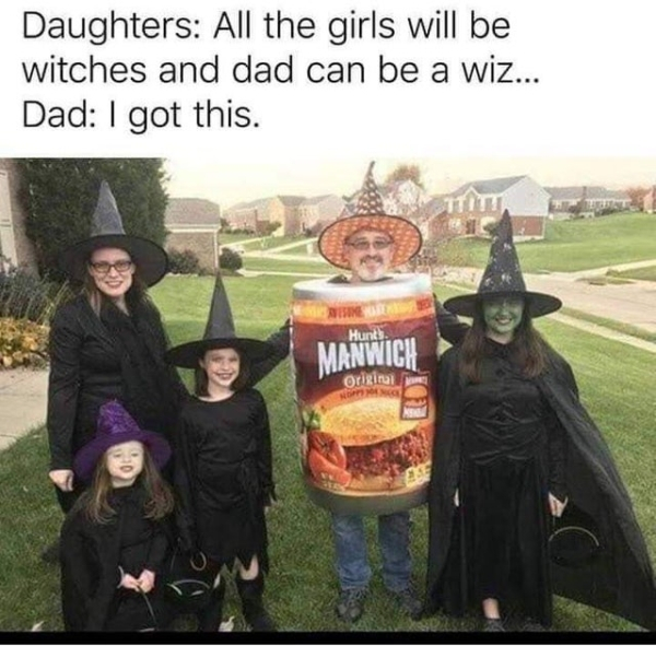witches and manwich costume - Daughters All the girls will be witches and dad can be a wiz... Dad I got this. Manwich Original