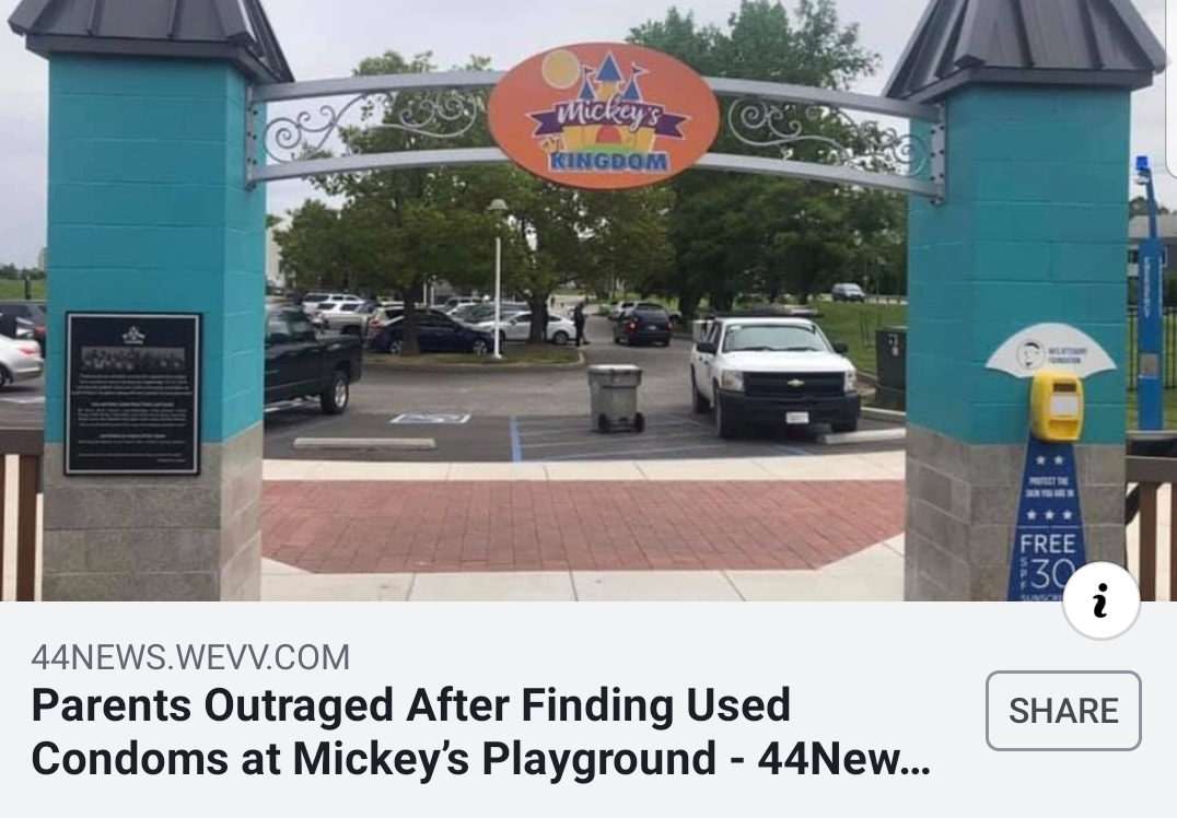 signage - Mickey's Kingdom Free 44NEWS.Wevv.Com Parents Outraged After Finding Used Condoms at Mickey's Playground 44New...