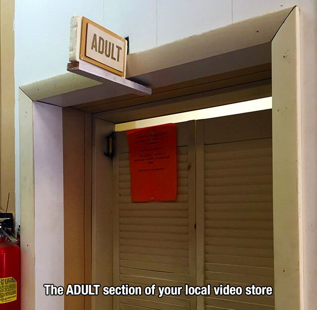 video store adult section - The Adult section of your local video store