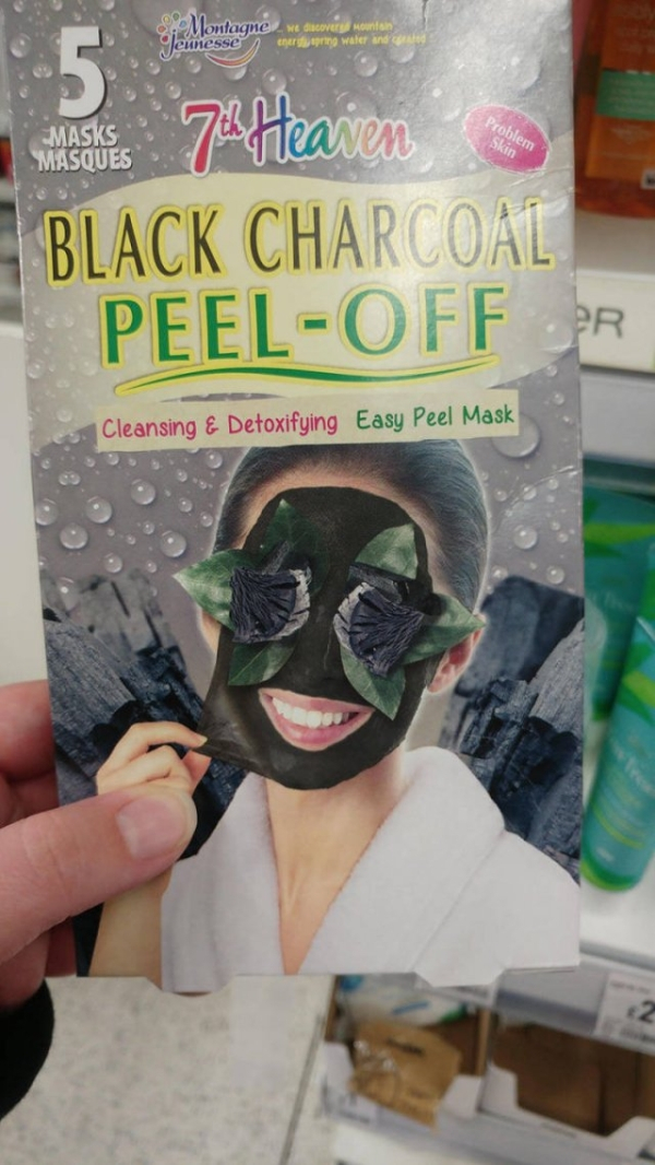 Masks Masques 7 Heaven Black Charcoal PeelOff Pr Cleaning & Detoxifying Easy Peel Mask