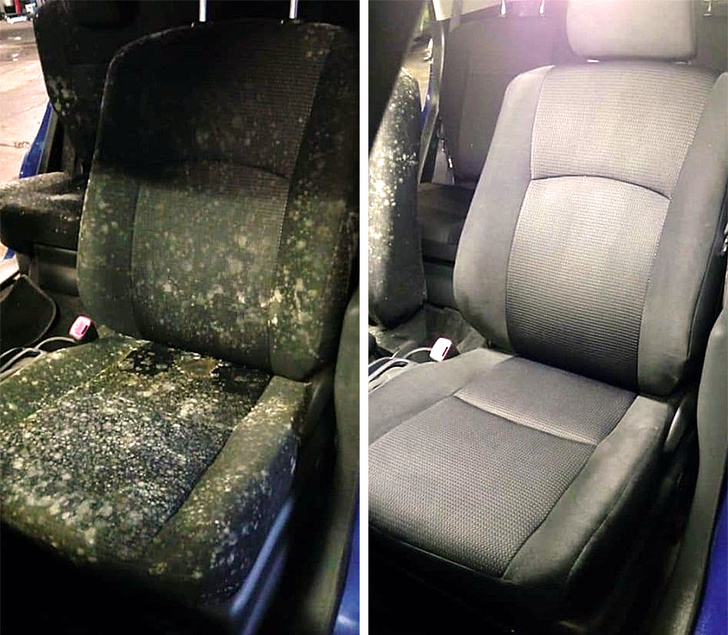 before and after car seat cover