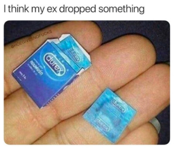 smallest condom in the world - I think my ex dropped something Hoegivesnofucks Durex