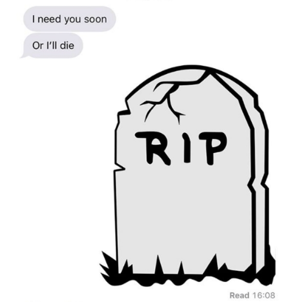 grave clipart - I need you soon Or I'll die Rip Read