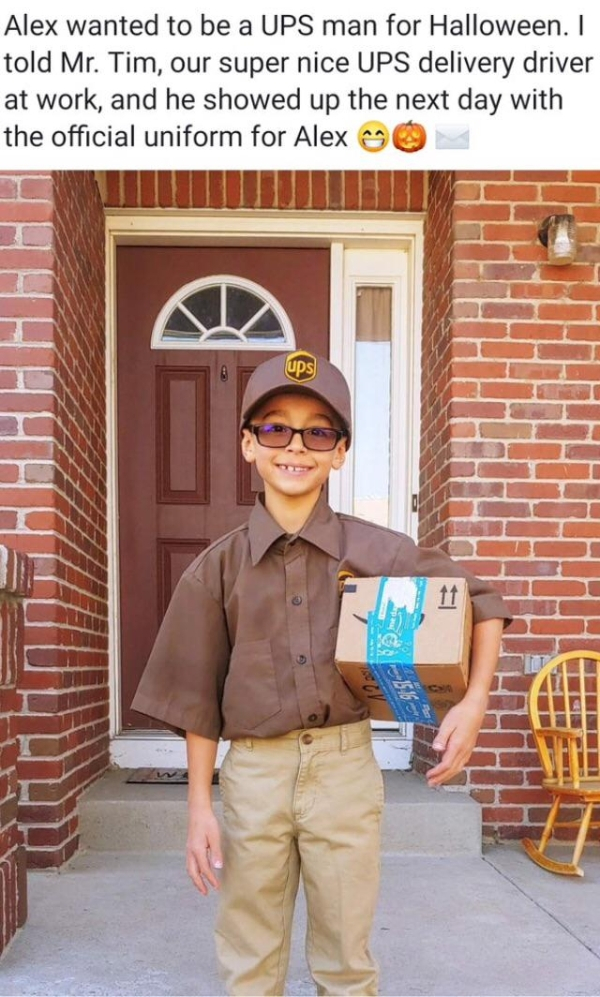 glasses - Alex wanted to be a Ups man for Halloween. I told Mr. Tim, our super nice Ups delivery driver at work, and he showed up the next day with the official uniform for Alex HHHHHappy