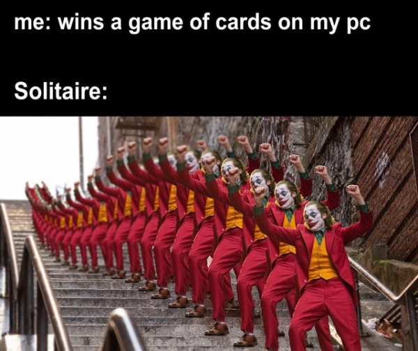 joker dance - me wins a game of cards on my pc Solitaire