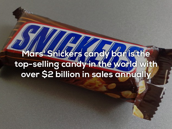 ZUZliathe Mars Snickers candy bar is the topselling candy in the world with over $2 billion in sales annually