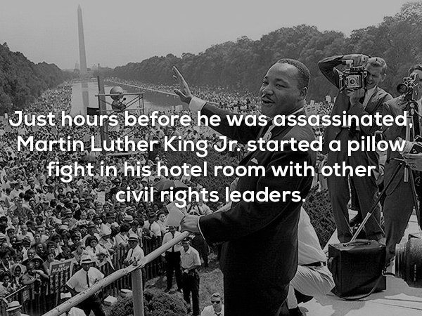 freedom march on washington - 'Just hours before he was assassinated, Martin Luther King Jr. started a pillow fight in his hotel room with others civil rights leaders. Ssd