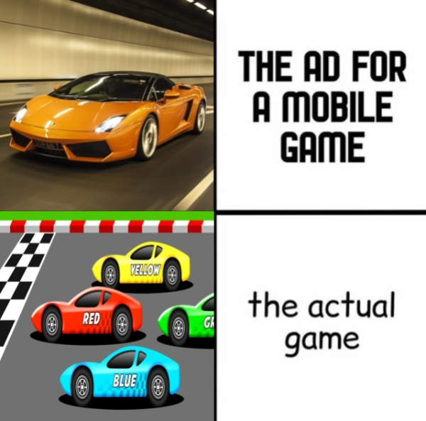 Car - The Ad For A Mobile Game Vellow Red the actual game