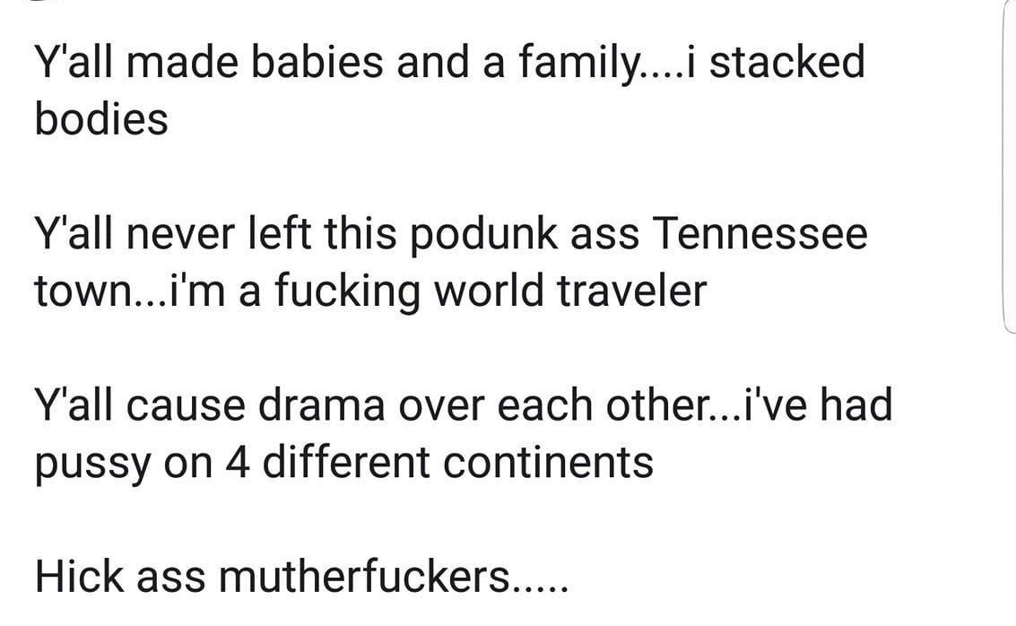 unequal childhoods class race and family life - Y'all made babies and a family....i stacked bodies Y'all never left this podunk ass Tennessee town...i'm a fucking world traveler Y'all cause drama over each other...i've had pussy on 4 different continents 