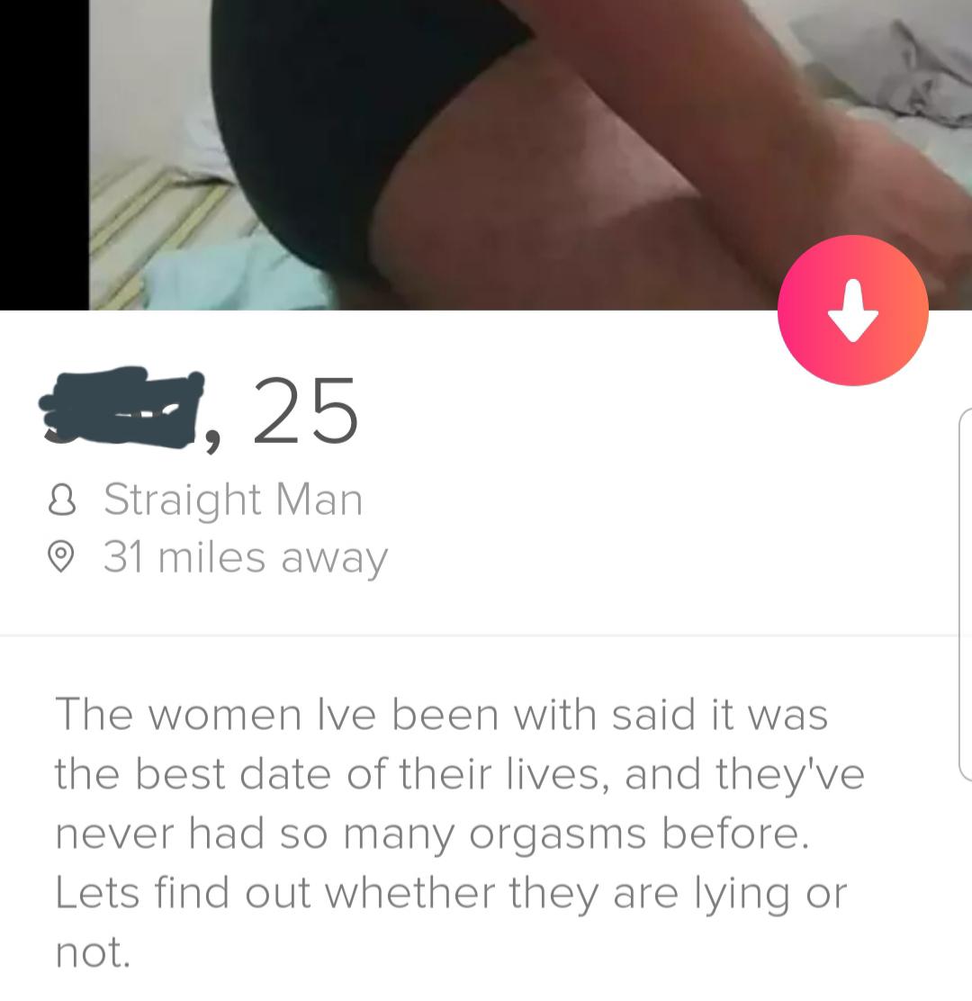 thigh - , 25 3 Straight Man 31 miles away The women Ive been with said it was the best date of their lives, and they've never had so many orgasms before. Lets find out whether they are lying or not.