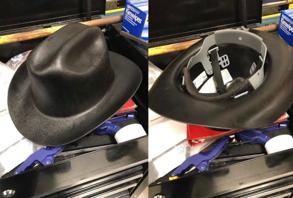 “A worker in my factory has a cowboy hat that doubles as a hard hat.’