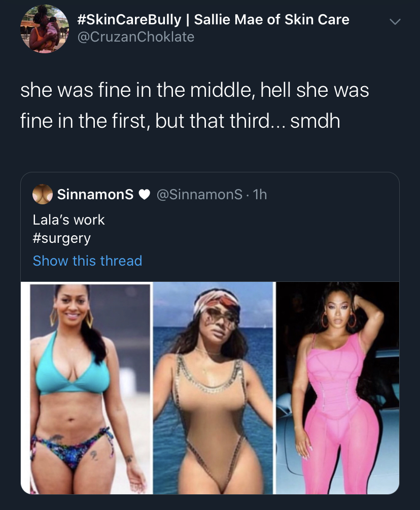 lingerie - Sallie Mae of Skin Care she was fine in the middle, hell she was fine in the first, but that third... smdh, 1h Sinnamons Lala's work Show this thread