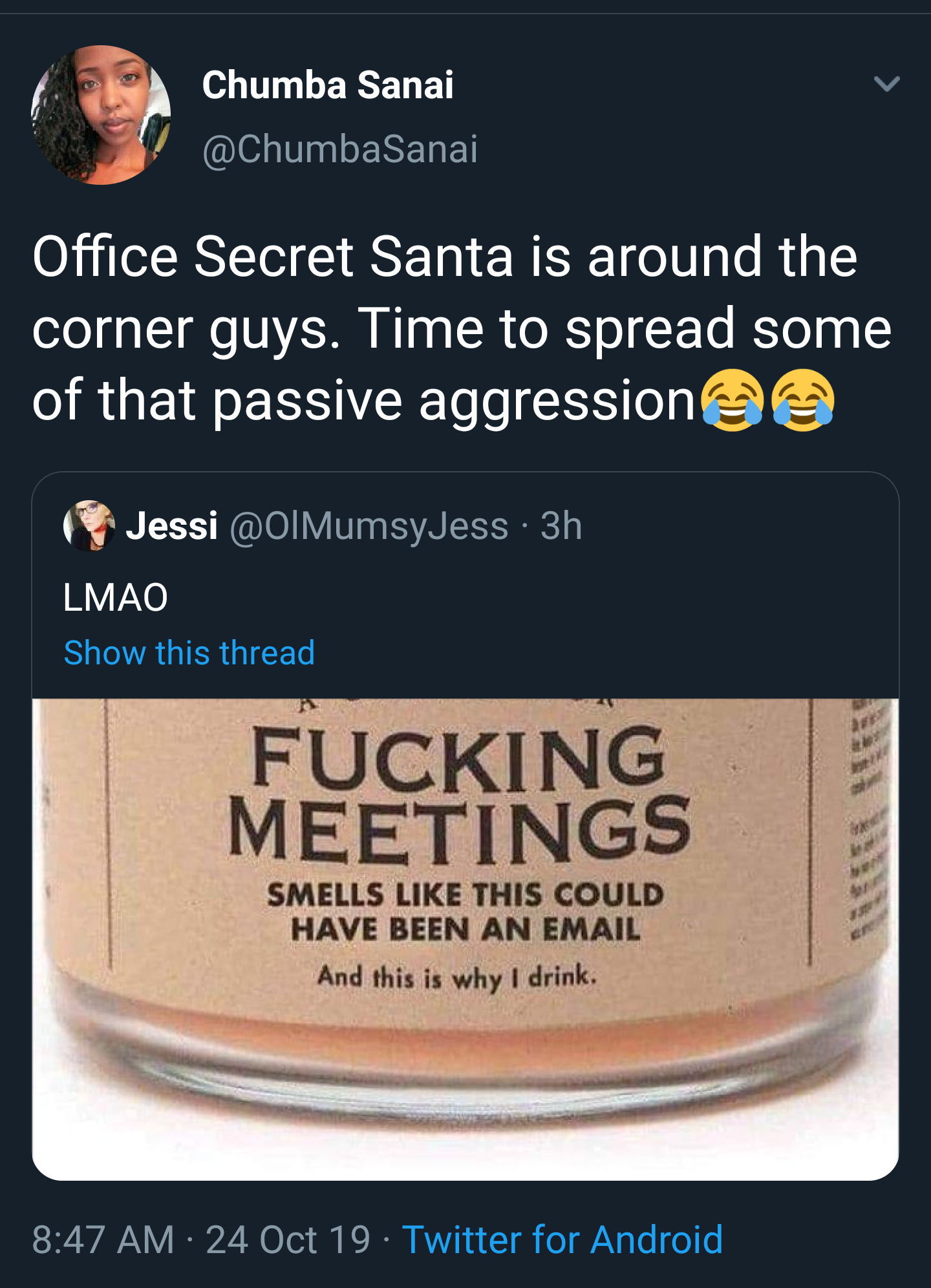 polaris office - Chumba Sanai Office Secret Santa is around the corner guys. Time to spread some of that passive aggression Jessi 3h Lmao Show this thread Fucking Meetings Smells This Could Have Been An Email And this is why I drink. 24 Oct 19. Twitter fo