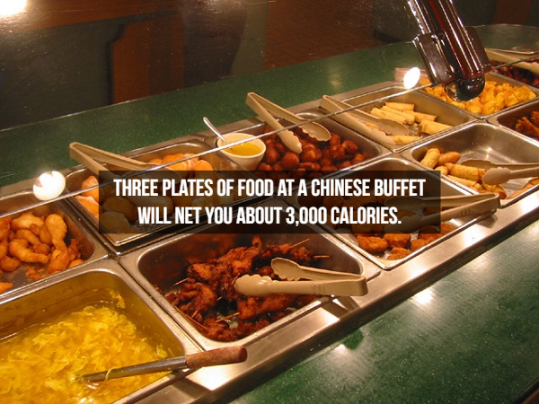 chuck a rama - Three Plates Of Food At A Chinese Buffet Will Net You About 3,000 Calories.