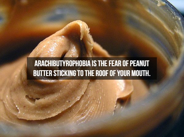 you can smell - Arachibutyrophobia Is The Fear Of Peanut Butter Sticking To The Roof Of Your Mouth.