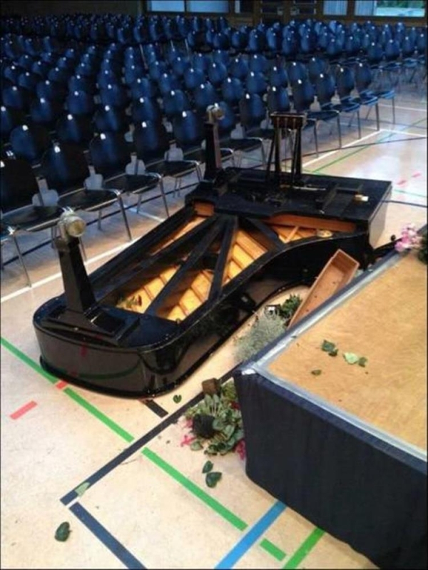 collapsed piano