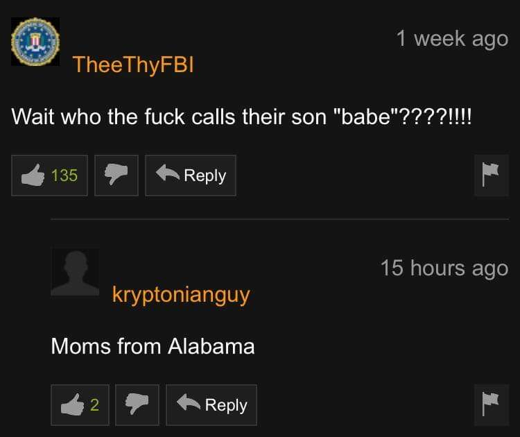 Thee ThyFBI Wait who the fuck calls their son