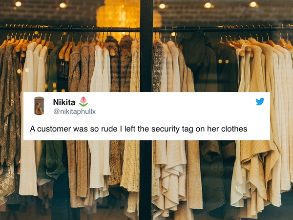 Full Nikita A customer was so rude I left the security tag on her clothes