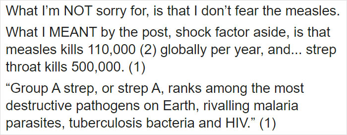 toni hammer letter - What I'm Not sorry for, is that I don't fear the measles. What I Meant by the post, shock factor aside, is that measles kills 110,000 2 globally per year, and... strep throat kills 500,000. 1 Group A strep, or strep A, ranks among the
