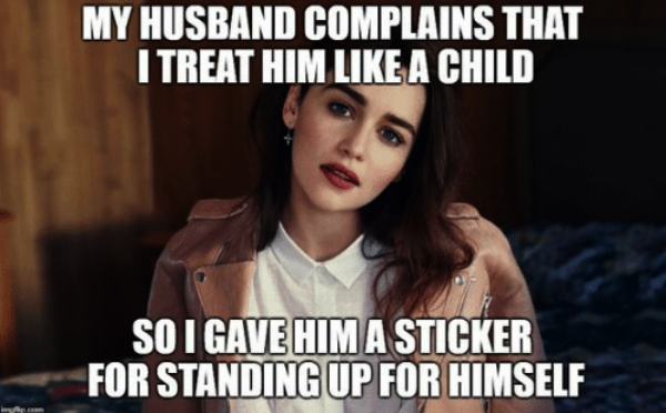 photo caption - My Husband Complains That I Treat Him A Child So I Gave Him A Sticker For Standing Up For Himself