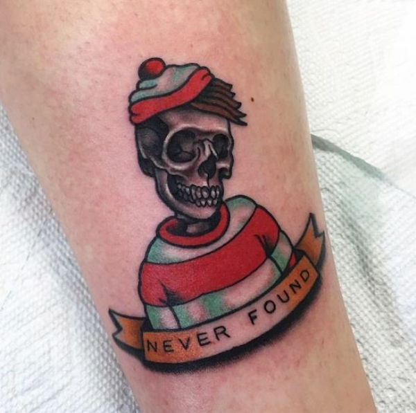 clever traditional tattoo - Found Never Fo