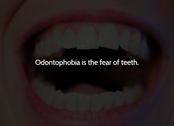 lip - Odontophobia is the fear of teeth.