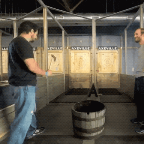 gif reddit axe throwing catch - Laxeville