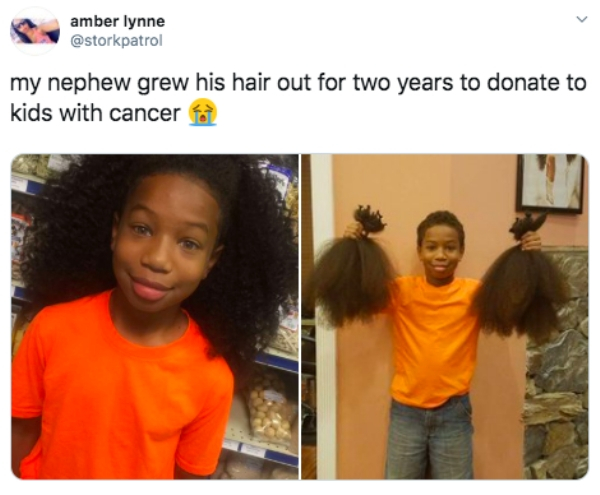 growing hair out for 2 years - amber lynne my nephew grew his hair out for two years to donate to kids with cancer