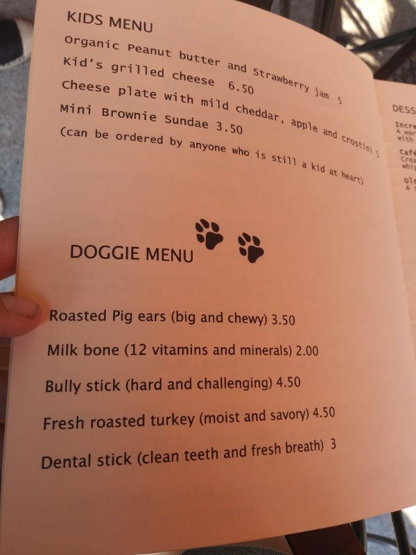 writing - and strawberry jam 5 Kids Menu organic Peanut butter and Str Kid's grilled cheese 6.50 Cheese plate with mild chedda Mini Brownie Sundae 3.50 can be ordered by anyone who is still id cheddar, apple and crostini Dess Incre Awar is still a kid at 