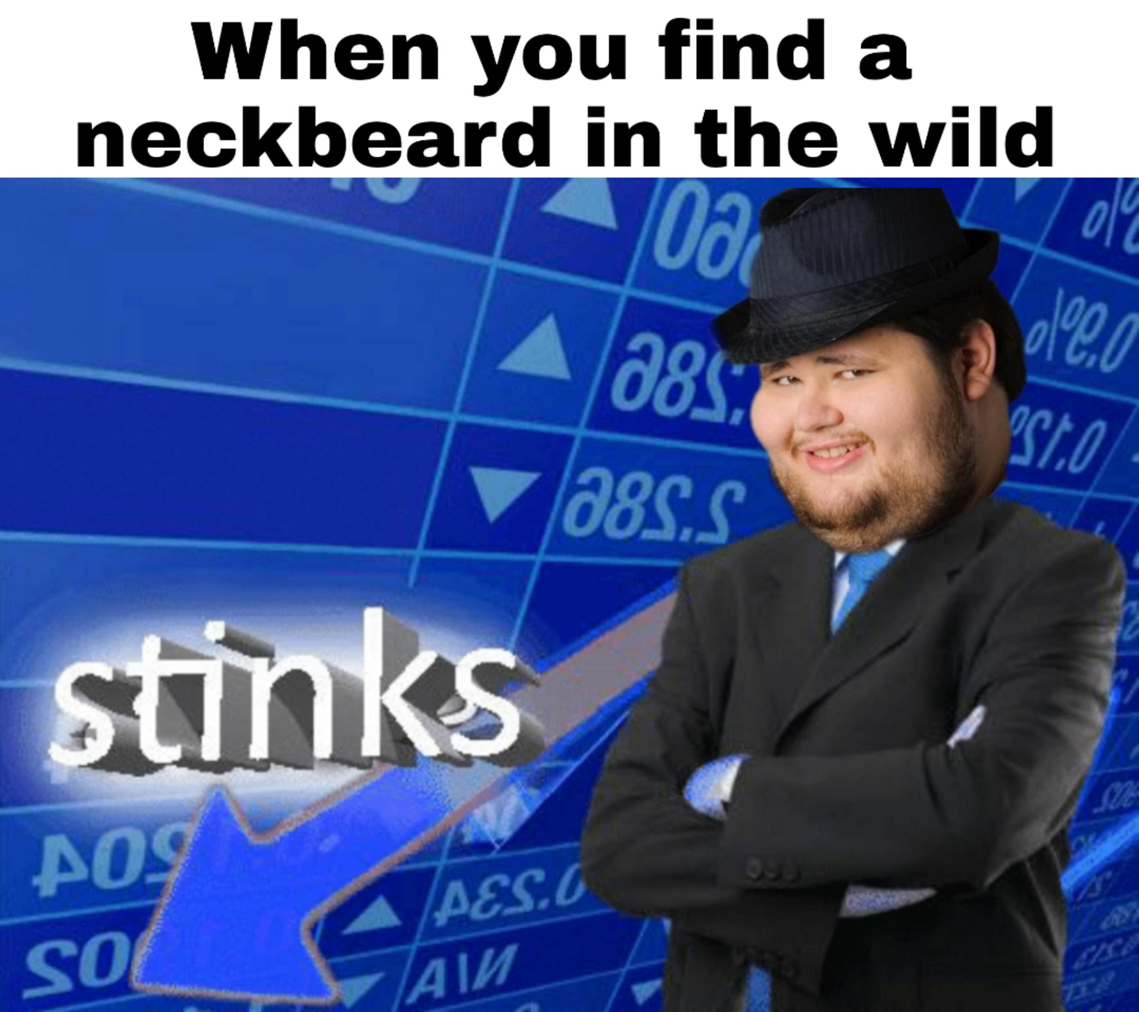 not stonks meme - When you find a neckbeard in the wild Nuo A2851 012 310 28SS stinks Soc Peso
