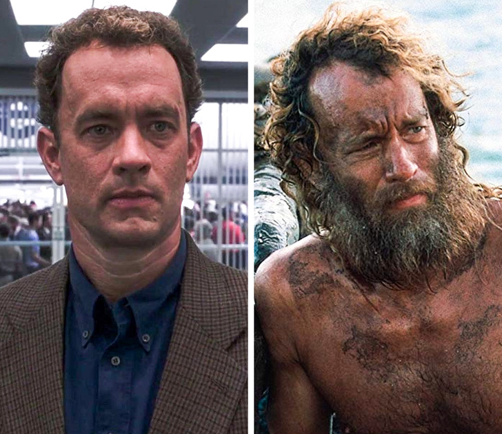 Tom Hanks wanted his portrayal of the character for the movie Cast Away to be so realistic that at one point during production they stopped filming for an entire year so that Tom could lose 50 pounds and grow his beard and hair out.