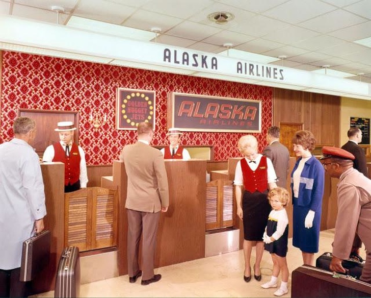 vintage airport ticket counter - Alaska Airlines Alaska