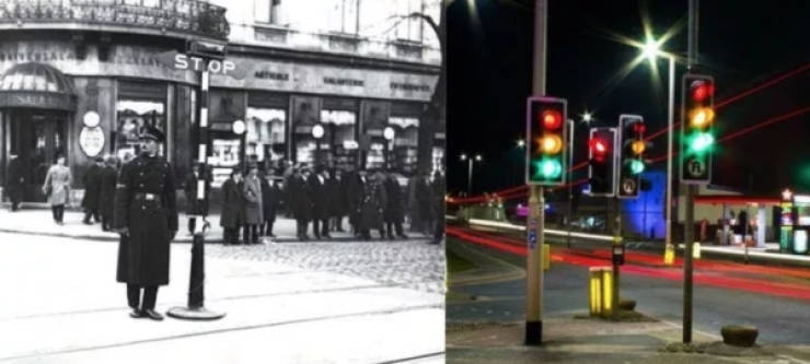 first traffic light invented - Stop