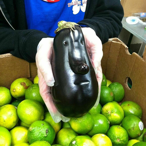 eggplant with face