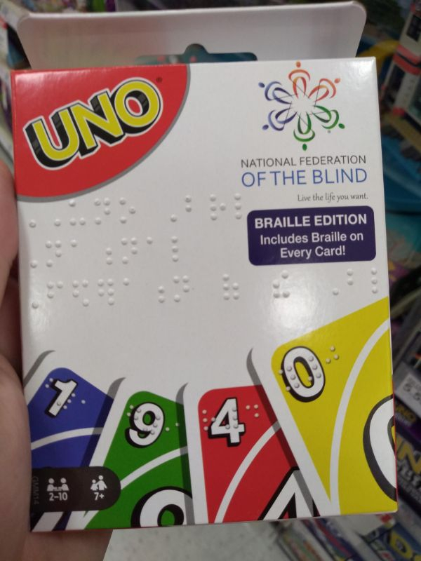 uno braille - Uno National Federation Of The Blind Live the life you want Braille Edition Includes Braille on Every Card! Ce