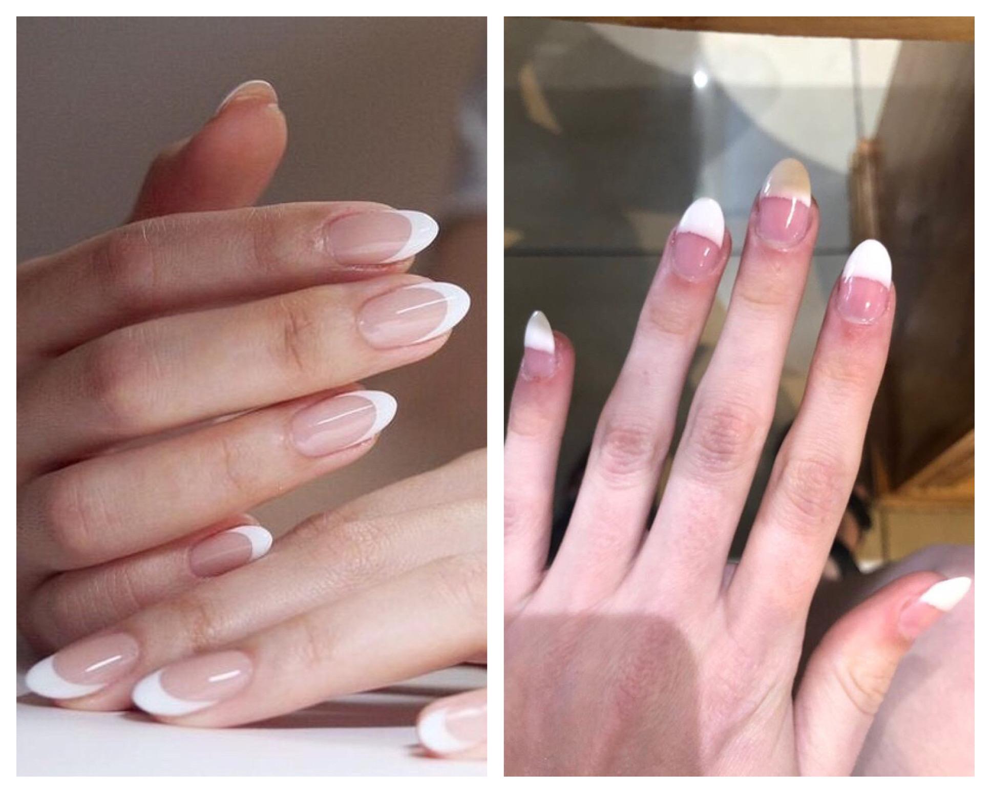 almond french manicure