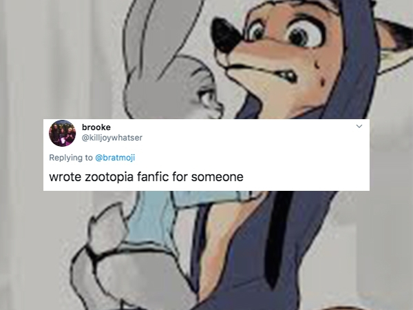 cartoon - brooke wrote zootopia fanfic for someone