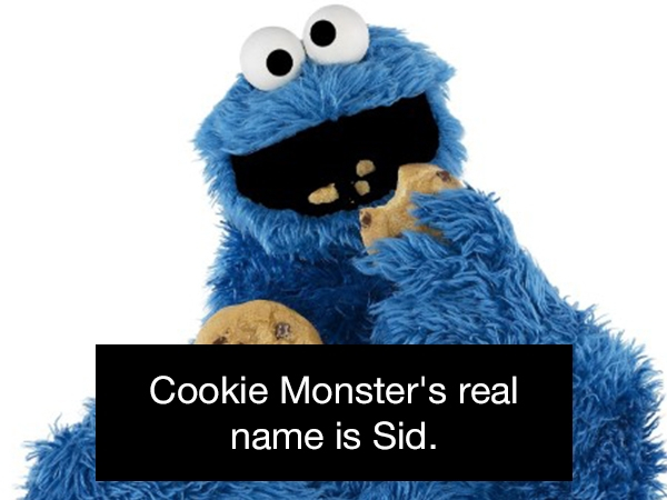 cookie monster - Cookie Monster's real name is Sid.