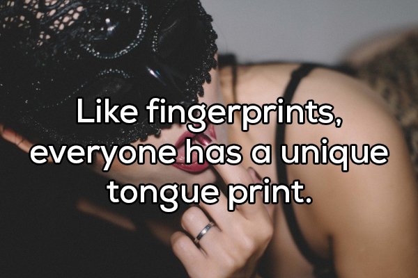 photo caption - fingerprints, everyone has a unique tongue print.