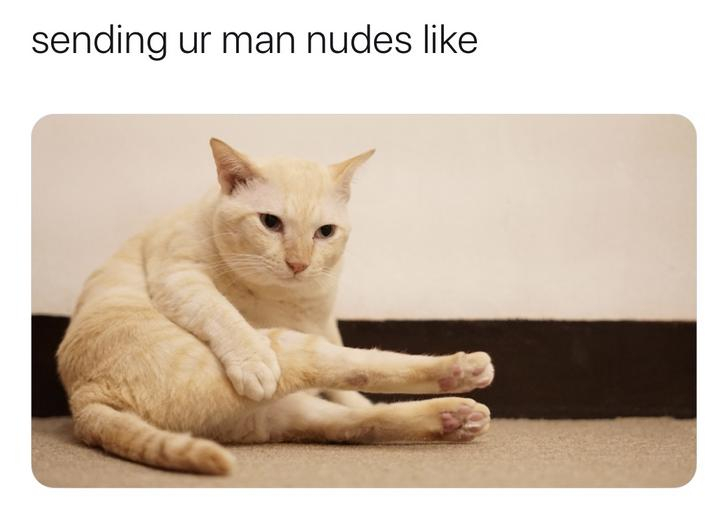 photo caption - sending ur man nudes