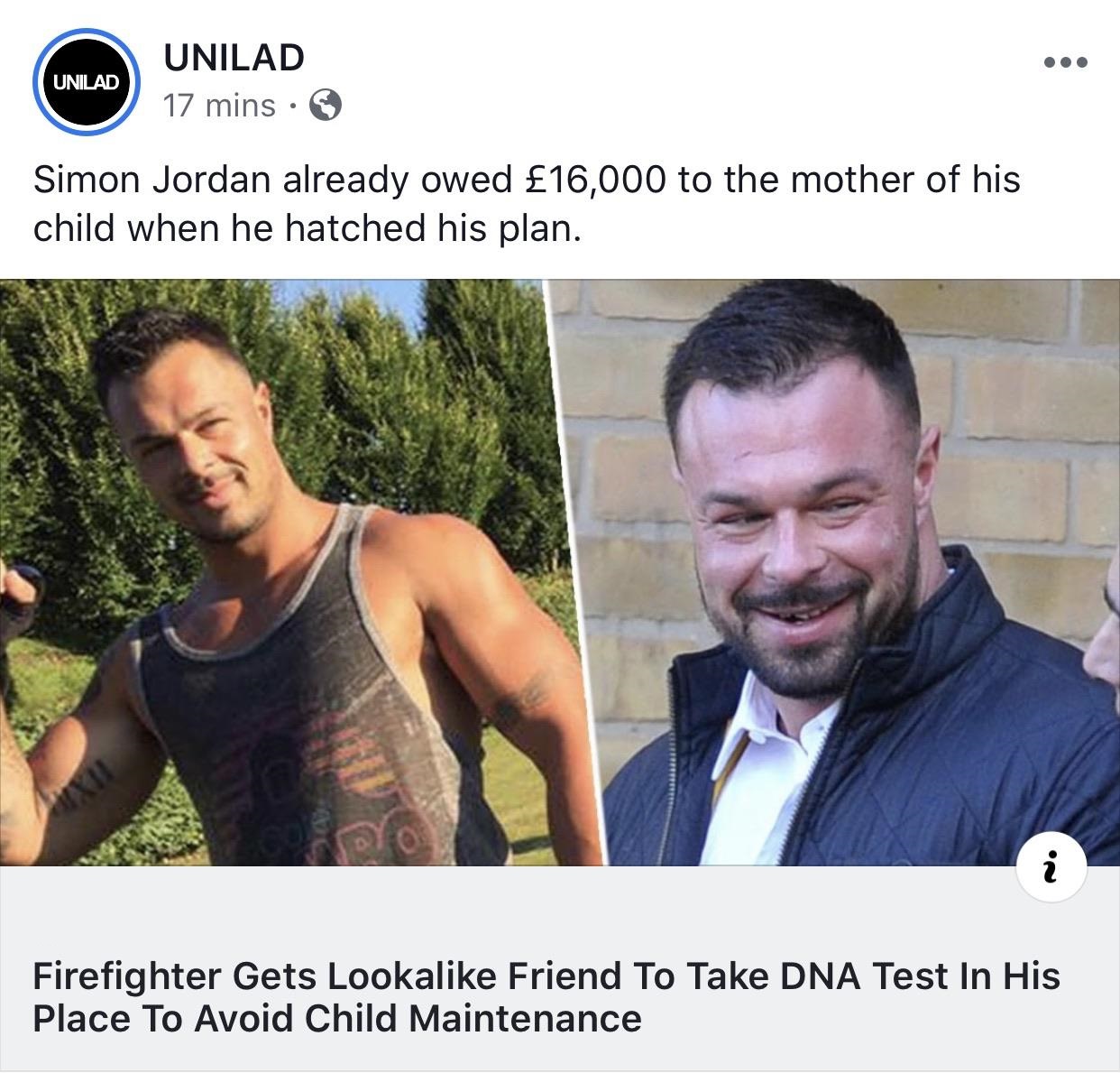 firefighter gets lookalike friend to take DNA test in his place to avoid child maintenance