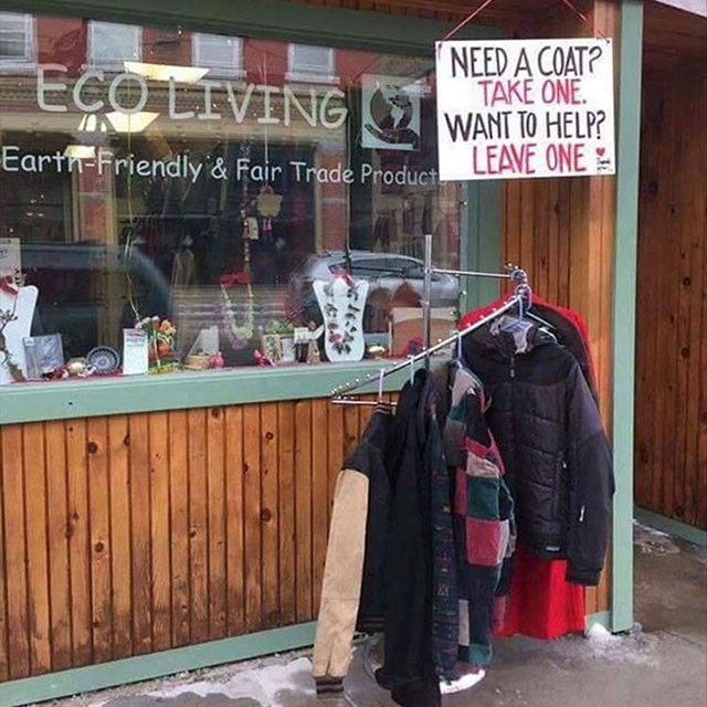 Kindness - Eco Living Need A Coat? Take One. Want To Help? EarthFriendly & Fair Trade Product,