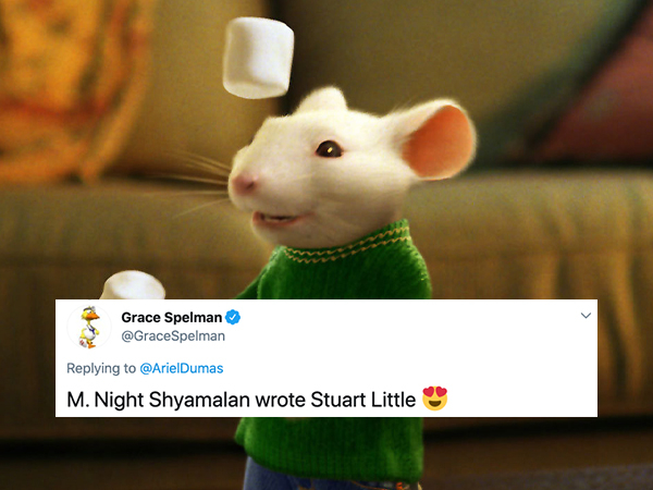 stuart little cute - Grace Spelman Spelman M. Night Shyamalan wrote Stuart Little