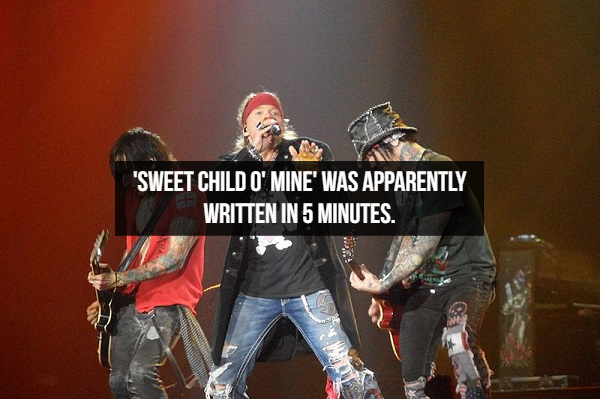 'Sweet Child O' Mine' Was Apparently Written In 5 Minutes.
