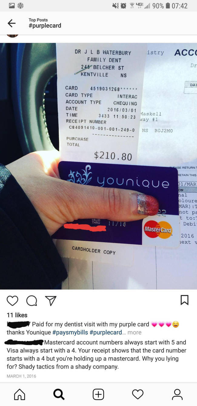 younique card meme - @ 46 90% 1 Top Posts Dr J L B WATERBURYistry Acco Family Dent 246 Belcher St Kentville Ns Dr Das Card 451903 1268 Card Type Interac Account Type Chequing Date Maskell Time 3433 23 Receipt Number way C84091410001001249 O Ns BOJ2MO Purc