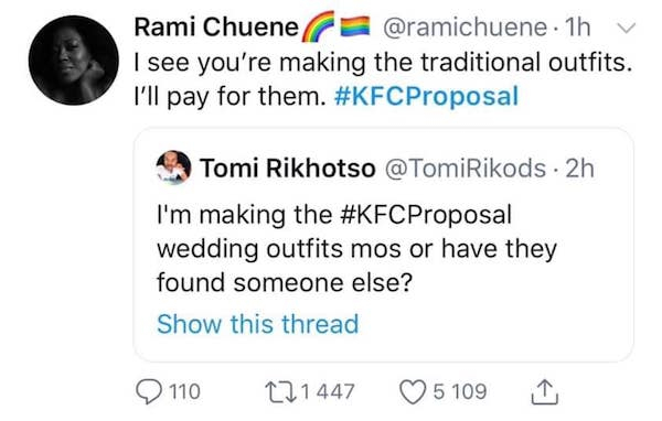Rami Chuene 1h v I see you're making the traditional outfits. I'll pay for them. Tomi Rikhotso . 2h I'm making the wedding outfits mos or have they found someone else? Show this thread 9 110 121447 5 109 1